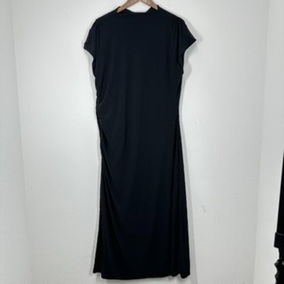 Chelsea28 Black High Neck Sheath Maxi Dress Chic Wedding Guest Date Night - Picture 8 of 8